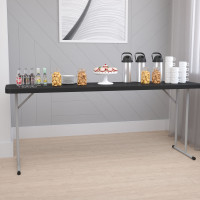 Flash Furniture RB-1872-BK-GG 6-Foot Black Plastic Folding Training Table